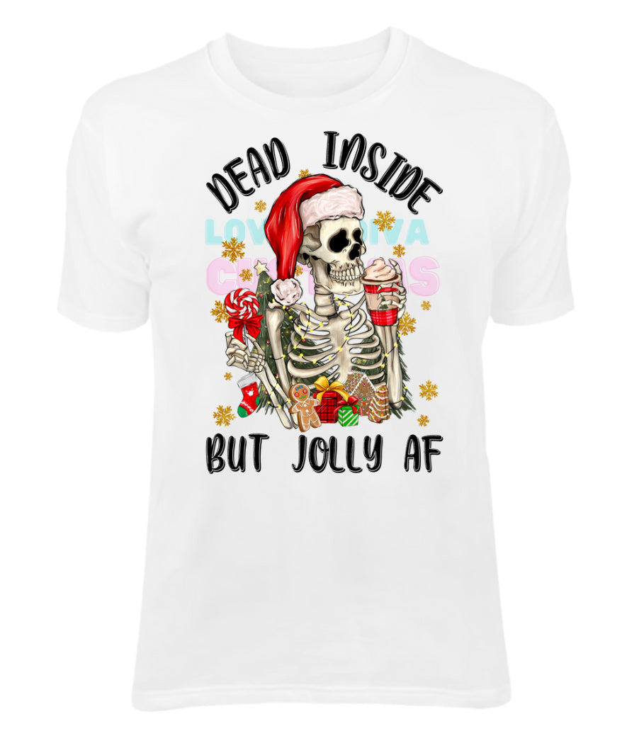 Dead inside but jolly af skeleton DTF Transfer